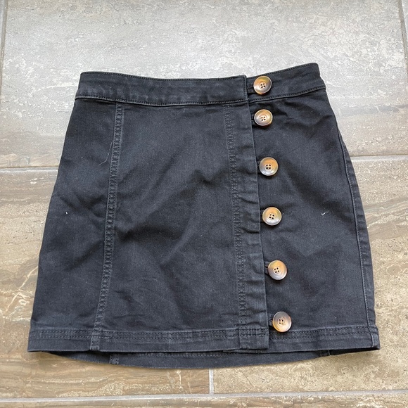 Free People Black Button Up Skirt - Picture 1 of 1